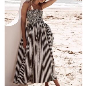 Runway Scout Estelle Maxi Cotton Strapless Dress Small Black